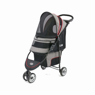 Innopet Avenue Dog Stroller - Free Rain Cover - 2 Year Warranty Included - Shiny Grey & Red