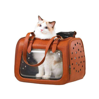 Ibiyaya Portico Deluxe Dog & Cat Transporter Shoulder Bag Carrier - Brown